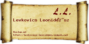 Levkovics Leonidász névjegykártya